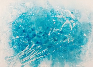 Peinture intitulée "Abstrait  turquoise" par Jean-Claude Latour, Œuvre d'art originale, Acrylique