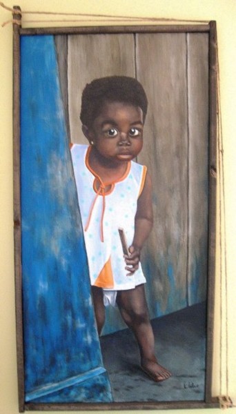 Peinture intitulée "Jeune Togolaise" par Jean-Claude Latour, Œuvre d'art originale, Acrylique