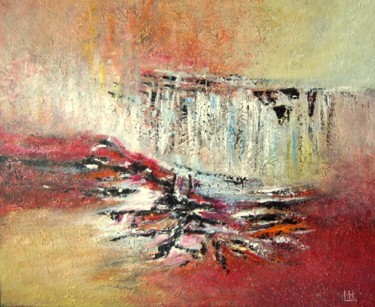 Painting titled "Cascade - Abstrait" by Lebreton-Hays, Original Artwork, Oil