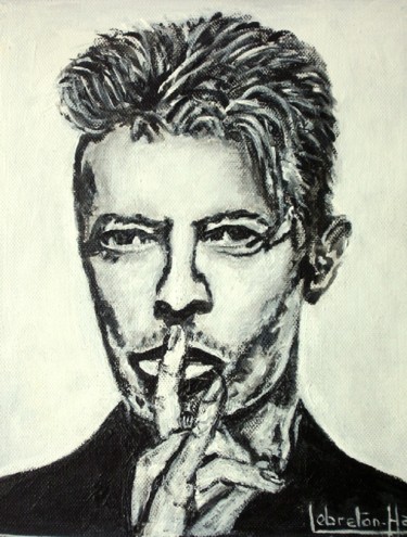 Painting titled "David Bowie" by Lebreton-Hays, Original Artwork, Oil