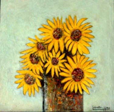 Painting titled "Les tournesols" by Lebreton-Hays, Original Artwork, Oil