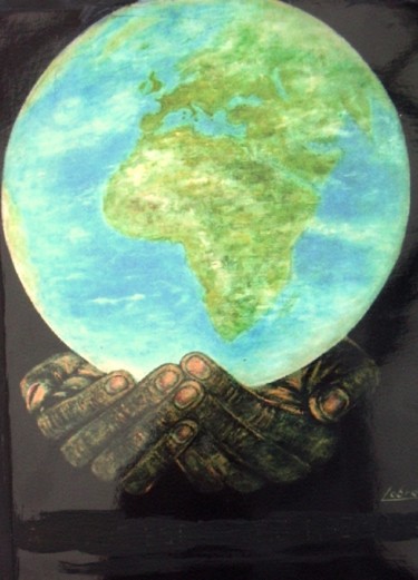 Peinture intitulée "la terre est entre…" par Lebreton-Hays, Œuvre d'art originale, Huile