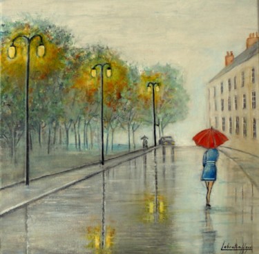 绘画 标题为“Un jour de pluie” 由Lebreton-Hays, 原创艺术品, 油