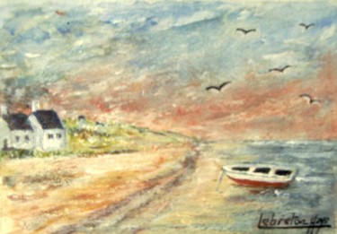 Painting titled "paysage de Bretagne…" by Lebreton-Hays, Original Artwork, Watercolor