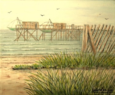 Painting titled "plage sauvage de La…" by Lebreton-Hays, Original Artwork, Acrylic