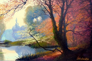 Painting titled "paysage  d'automne" by Lebreton-Hays, Original Artwork, Oil