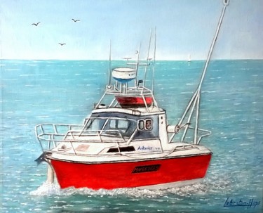 Painting titled "Bateau  Antarès ( M…" by Lebreton-Hays, Original Artwork, Acrylic