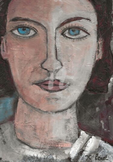 Painting titled "Jeune femme  réf :…" by Jean-Claude Penet, Original Artwork, Acrylic