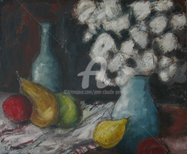 Malerei mit dem Titel "Bouteille, vase et…" von Jean-Claude Penet, Original-Kunstwerk, Acryl