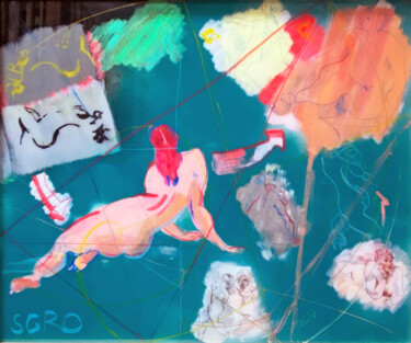 Pintura titulada "Pensées Secrètes" por Jean-Claude Sgro, Obra de arte original, Acrílico Montado en Bastidor de camilla de…