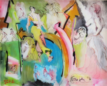 Картина под названием "La vie continue" - Jean-Claude Sgro, Подлинное произведение искусства, Акрил Установлен на Деревянная…
