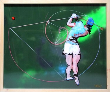 Painting titled "Golfeuse" by Jean-Claude Sgro, Original Artwork, Acrylic Mounted on Wood Stretcher frame