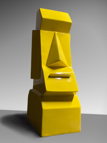 Escultura titulada "Moaï de l'Ile de Pâ…" por Jean-Claude Singla, Obra de arte original, Metales