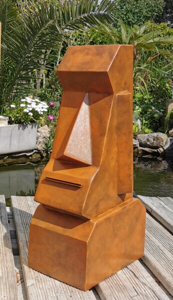 Скульптура под названием "Moaï de l'Ile de Pâ…" - Jean-Claude Singla, Подлинное произведение искусства, Металлы
