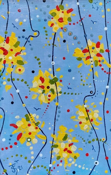 Malerei mit dem Titel "Effet vitrail" von Jean-Claude Sylvain, Original-Kunstwerk, Acryl