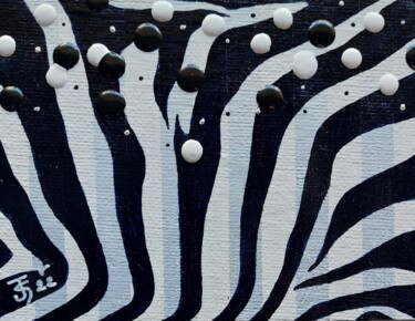 Malarstwo zatytułowany „Zebra 22.3” autorstwa Jean-Claude Sylvain, Oryginalna praca, Akryl