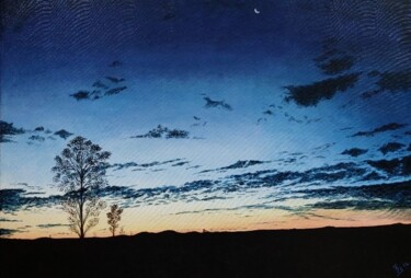Peinture intitulée "Nuit tombante sur l…" par Jean-Claude Sylvain, Œuvre d'art originale, Acrylique
