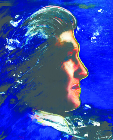 Pittura intitolato "David Lynch" da Jean-Daniel Lorieux, Opera d'arte originale, Acrilico Montato su Telaio per barella in l…