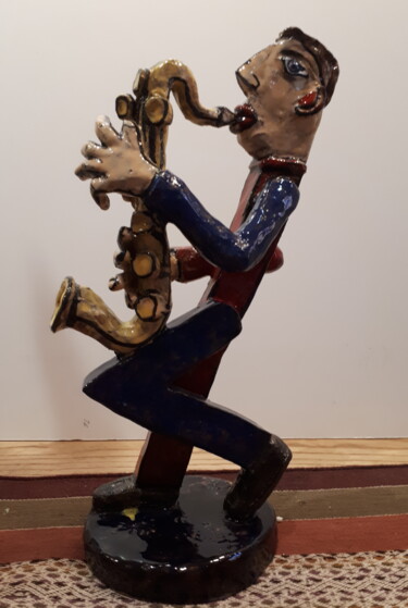 Rzeźba zatytułowany „Saxo” autorstwa Jean Duranel, Oryginalna praca, Ceramika