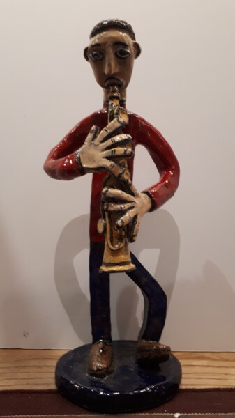 Escultura intitulada "Clarinette" por Jean Duranel, Obras de arte originais, Cerâmica