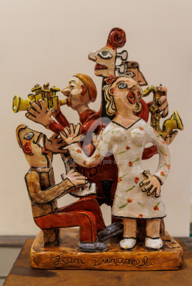 Sculpture titled "Jazz Family" by Jean Duranel, Original Artwork, Ceramics