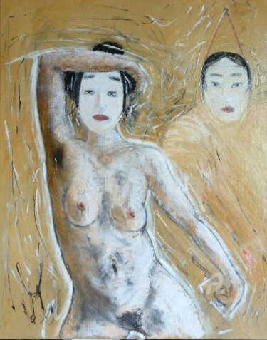 Painting titled "JAPAN  QUEEN" by Jean Edmond Tropet, Original Artwork, Oil