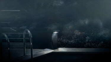 Arts numériques intitulée "Fog on the Pool" par Jean Fenech, Œuvre d'art originale, Travail numérique 2D