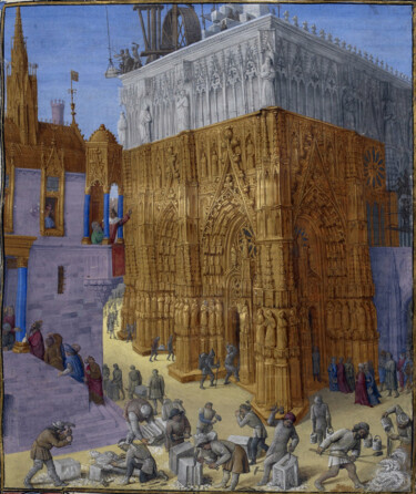 Pintura titulada "Construction of the…" por Jean Fouquet, Obra de arte original, Oleo