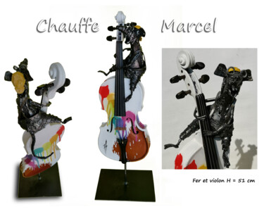 Sculpture titled "Chauffe Marcel" by Jean-François André, Original Artwork, Metals