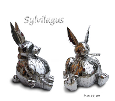 Γλυπτική με τίτλο "Sylvilagus" από Jean-François André, Αυθεντικά έργα τέχνης, Από ανοξείδωτο χάλυβα