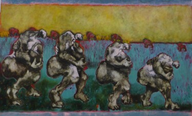 Painting titled "homogene 68" by Jean Francois Bottollier, Original Artwork, Acrylic