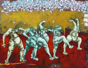 Картина под названием "Homogène 219" - Jean Francois Bottollier, Подлинное произведение искусства, Акрил Установлен на Дерев…