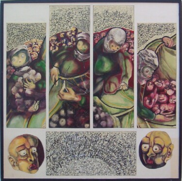 1998/1999 Madeleine et le Tapissier Peinture intitulée "1998/1999 Madeleine…" par Jean Francois Bottollier, Œuvre d'art originale