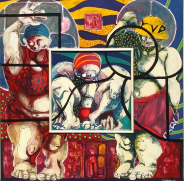 Pittura intitolato "2004 - baigneur" da Jean Francois Bottollier, Opera d'arte originale