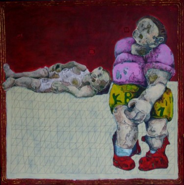 Peinture intitulée "Adèle dort 2 (FR) D…" par Jean Francois Bottollier, Œuvre d'art originale