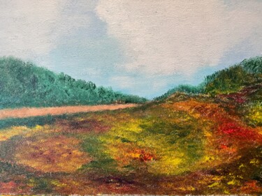 Painting titled "Chemin de campagne" by Jean-François Ducamp, Original Artwork, Acrylic Mounted on Wood Stretcher frame