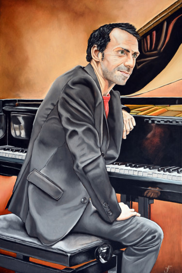 "Le pianiste" başlıklı Tablo Jean-François Ferbos tarafından, Orijinal sanat, Petrol