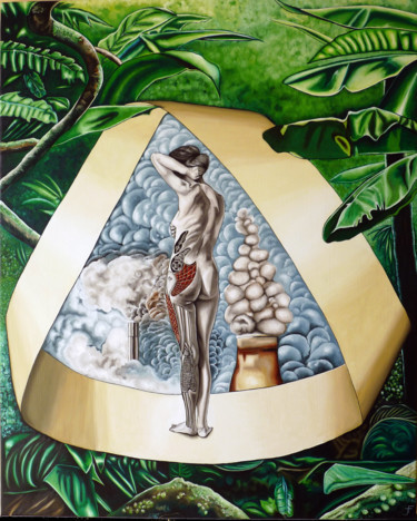 Malerei mit dem Titel "Through the glass d…" von Jean-François Ferbos, Original-Kunstwerk, Öl