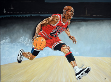 Peinture intitulée "Jordan, numéro 23" par Jean-François Ferbos, Œuvre d'art originale, Huile