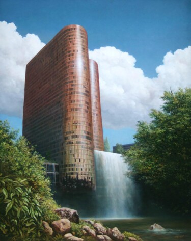 「La cascade」というタイトルの絵画 Jean-François Grébertによって, オリジナルのアートワーク