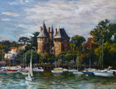 Painting titled "Pornic - Sortie du…" by Jean-François Grébert, Original Artwork, Oil