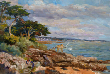 Painting titled "Rivage de Sainte Ma…" by Jean-François Grébert, Original Artwork, Oil