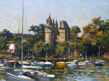 Painting titled "Pornic - Le château" by Jean-François Grébert, Original Artwork, Oil