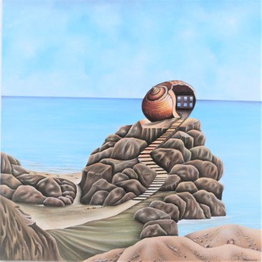 Peinture intitulée "vue sur mer" par Jean-François Hamoury, Œuvre d'art originale, Huile