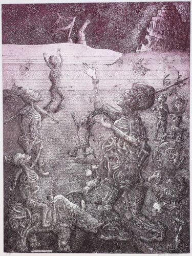 Incisioni, stampe intitolato "Les privés de lumiè…" da Jean-François Jullien, Opera d'arte originale, incisione