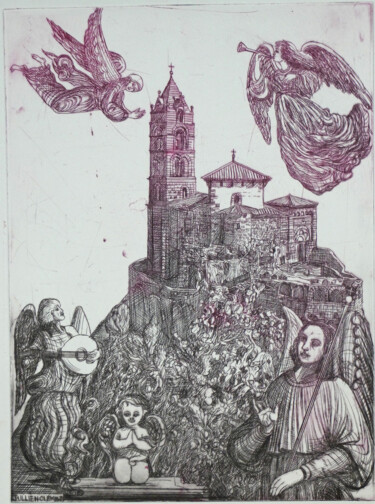 Printmaking titled "Saint Michel Aiguil…" by Jean-François Jullien, Original Artwork, Engraving