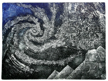 Incisioni, stampe intitolato "Chaos galactique" da Jean-François Jullien, Opera d'arte originale, Acquaforte