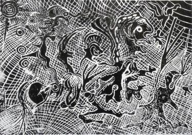 Εκτυπώσεις & Χαρακτικά με τίτλο "2506 ième anniversa…" από Jean-François Jullien, Αυθεντικά έργα τέχνης, Χαρακτικά σε λινόλα…