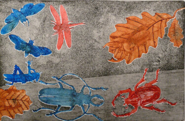 Printmaking titled "Planche entomologiq…" by Jean-François Jullien, Original Artwork, Etching