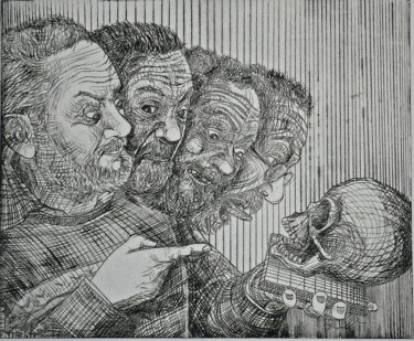 Printmaking titled "Confrontation aux 4…" by Jean-François Jullien, Original Artwork, Engraving